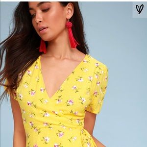 Lush floral wrap dress